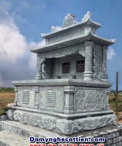 mộ đôi đá xanh rêu đẹp mdd 10