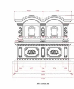 Bản thiết kế mẫu mộ đôi ốp đá granite
