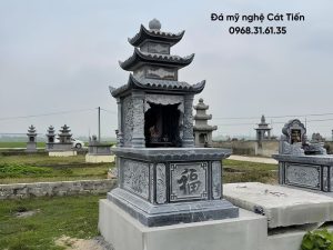 Mộ đá 3 mái đá xanh đen có giá từ 15.000.000 - 60.000.000 VND