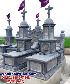 Mẫu mộ đá đơn công giáo đẹp MCG 015