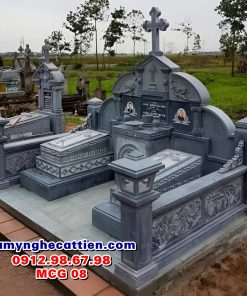 Mộ đôi đá công giáo đẹp MCG 08