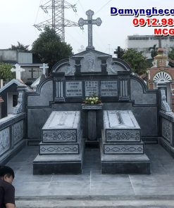 Mộ đôi đá người công giáo đẹp MCG 09