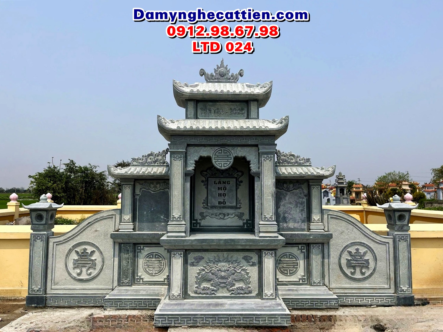 Lăng thờ đá gia đình đẹp LTD 024