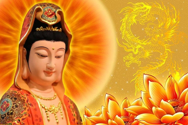Người Phật tử trì tụng Chú Đại Bi với tâm thế trang nghiêm, thành kính và tập trung trong không gian thanh tịnh. 