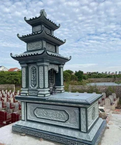 mộ đá xanh rêu cao cấp