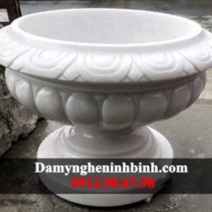 Chậu bể cây cảnh bằng đá trắng khối Ninh Bình 30
