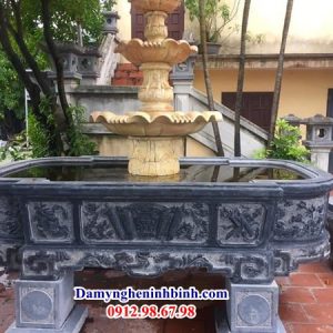 Chậu bể cây cảnh bằng đá xanh khối Ninh Bình 25