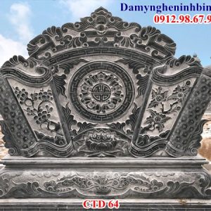 Cuốn thư đá bình phong tắc môn đá trước lăng mộ 64