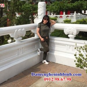 Lan can hàng rào đá trắng 73