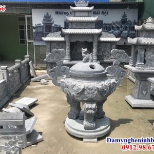 Lư đỉnh hương hóa vàng đá đẹp 66