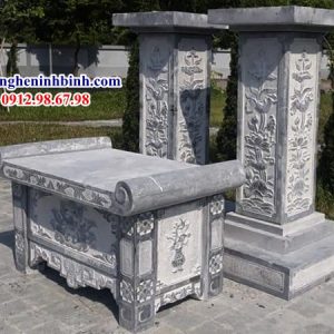 Mẫu bàn lễ đá xanh ngoài trời đẹp 36