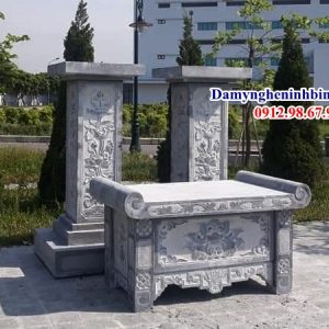 Mẫu bàn lễ đá xanh nguyên khối đẹp 35