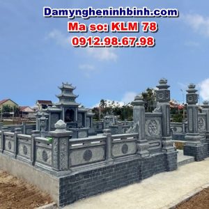 Khuôn viên khu lăng mộ đá đẹp KLM 78