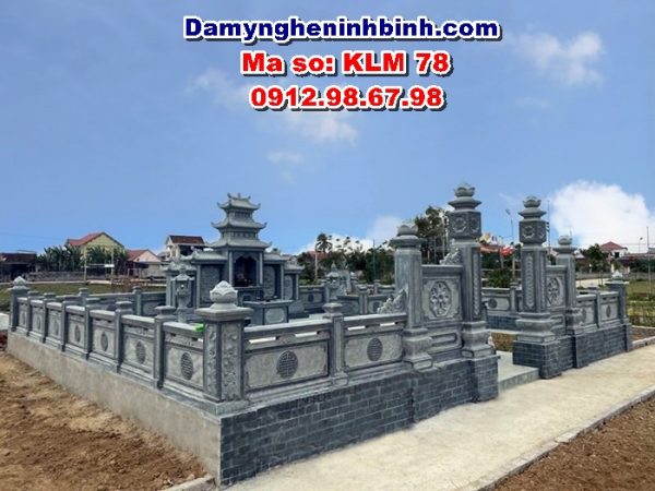Khuôn viên khu lăng mộ đá đẹp KLM 78