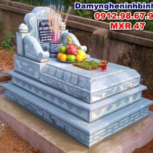 lăng mộ đá tam cấp xanh rêu mxr 47