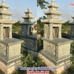 Mộ ba mái đá xanh đen đẹp – MBM 18