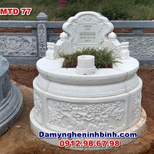 Mộ tròn đá trắng mo tron da MTD 77