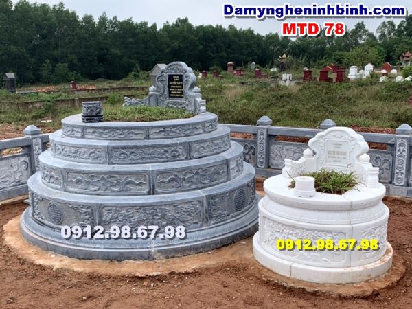 Mộ tròn đá đẹp mo tron da MTD 78
